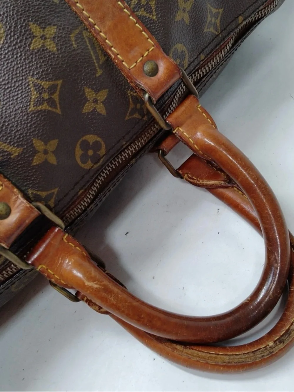 Vintage Louis Vuitton LV Boston Bag Keepall 45 Brown Monogram 2153622